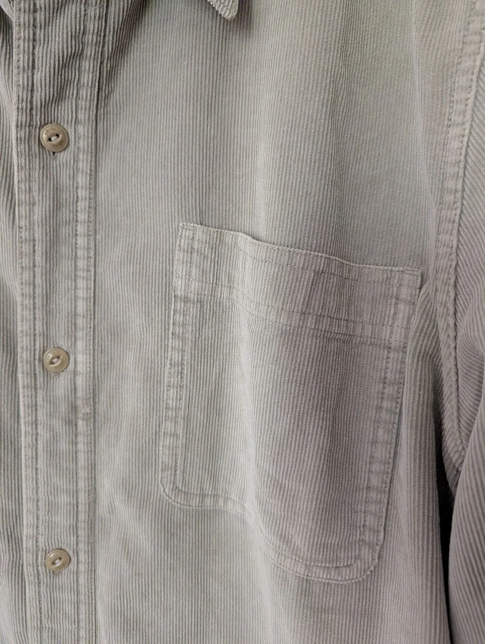 Buck Mason Corduroy Button Up Shirt Size XL Gray Pre Owned